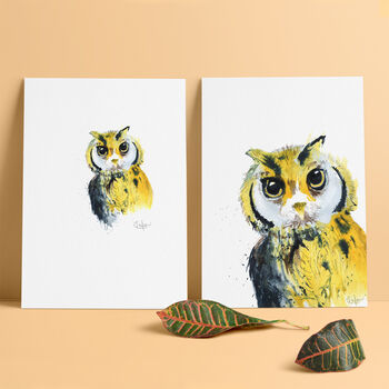 Inky Owl Illustration Print, 3 of 12