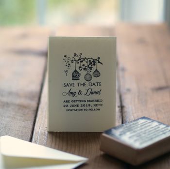 Personalised Wedding Save The Date Rubber Stamp, 2 of 3