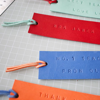 Personalised Leather Bookmark For Teachers, 4 of 11