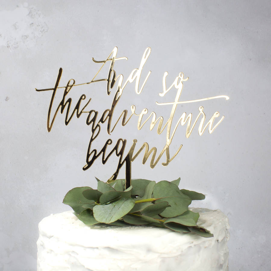 'And So The Adventure Begins' Wedding Cake Topper