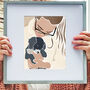 Custom Mum Dad And Pet Portrait Modern Wall Art, thumbnail 2 of 7