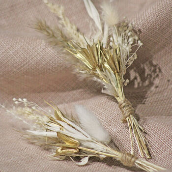 Boho Dried Flower Wedding Buttonholes, 3 of 3