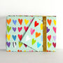 Coloured Hearts Gift Wrap Two Sheets, thumbnail 5 of 5