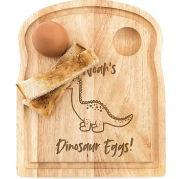 Personalised Dippy Dinosaur Egg Breakfast Board, 2 of 2