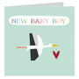Blue Stork New Baby Boy Card, thumbnail 2 of 3