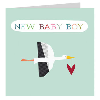 Blue Stork New Baby Boy Card, 2 of 3