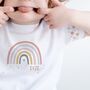 Personalised Modern Rainbow Kids T Shirt, thumbnail 1 of 5