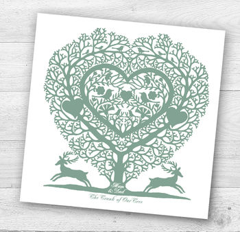Fathers Day, Birthday Or Anniversary Tree Heart Card, 2 of 3