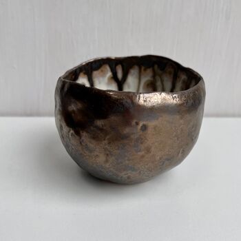 Handmade Gold Round Ceramic Ring Dish Bowl Jewel Holder, 3 of 6
