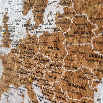 Europe Push Pin Map Europe Cork Board Travel Gift Desk Size, 3 of 8