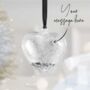 Personalised Silver Glitter Heart Christmas Bauble, thumbnail 3 of 3