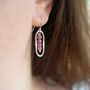 Pink Tourmaline Oval Earrings, thumbnail 2 of 4