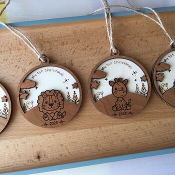 Personalised 1st Christmas Ornament – Woodland Animals, 8 of 9