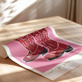 Cowboy Boots Hand Painted Art Print, 4 of 6