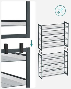 Stackable Shoe Rack With Adjustable Shelves, 8 of 10