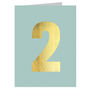 Gold Foiled Number Two Card, thumbnail 2 of 5