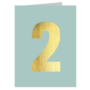 Gold Foiled Number Two Card, 2 of 5