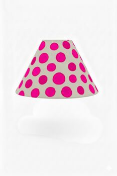 Hand Painted Linen Sustainable Lampshade Polka Dot, 2 of 12