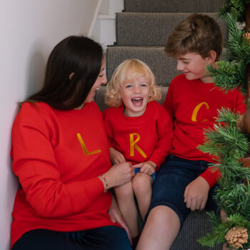Personalised Initial Children's Christmas Jumper, 5 of 7