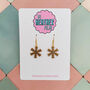 Snowflake Glitter Christmas Resin Earrings Gold And Silver, thumbnail 5 of 8