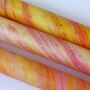 Handmade Marble Dyed Dinner Candles Yellow Red Sunsets, thumbnail 2 of 7