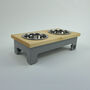 Personalised Pine Top Raised Bowl Feeding Stand, thumbnail 7 of 11