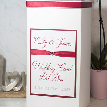 Personalised Crystal Heart Wedding Post Box, 2 of 3