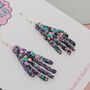 Skeleton Hand Glitter Resin Earrings / Gothic Jewellery Small Sparkly Bone Earrings / Gift For Goths Small Sparkly Skeletal Accessory / Halloween Jewellery, thumbnail 3 of 4