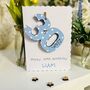 Personalised 30th Birthday Card Wooden Number Gift, thumbnail 2 of 4