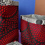 African Print Basket Pots | Black Red Shope Print, thumbnail 2 of 6