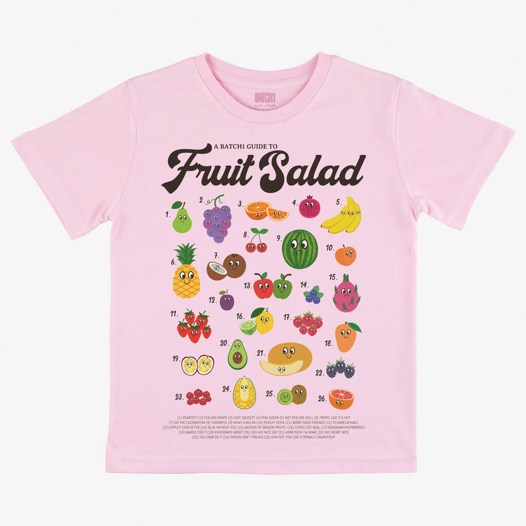 Fruit Salad Guide Children’s T Shirt In Pink