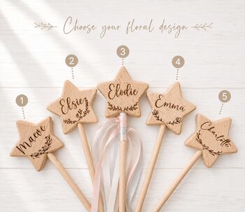 Keepsake Wooden Flower Girl Wand With Floral Design, 4 of 8