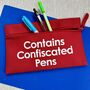 Contains Confiscated Pens Teacher Pencil Case, thumbnail 1 of 3