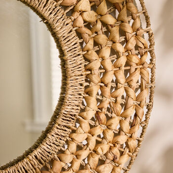 Lakelyn Woven Water Hyacinth Circle Wall Mirror, 2 of 4