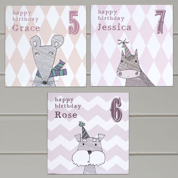 Personalised Children's Animal Birthday Card Pack, 3 of 3