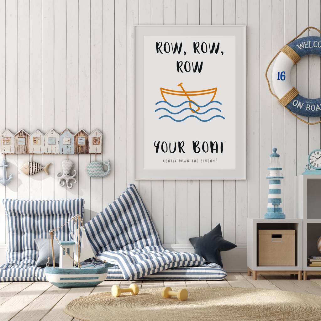 'Row Row Row Your Boat' Nursery Rhyme Print By Pig and Bear Emporium ...