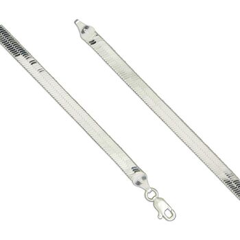 Adya Sterling Silver Herringbone Chain Bracelet, 2 of 4