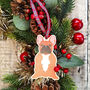 French Bulldog Hanging Wooden Christmas Decoration, thumbnail 2 of 6