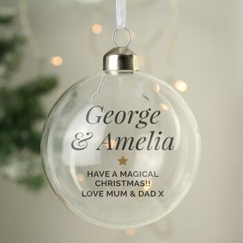 Personalised Gold Star Glass Bauble, 3 of 4