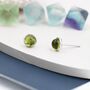 Natural Peridot Stud Earrings In Sterling Silver, thumbnail 3 of 11