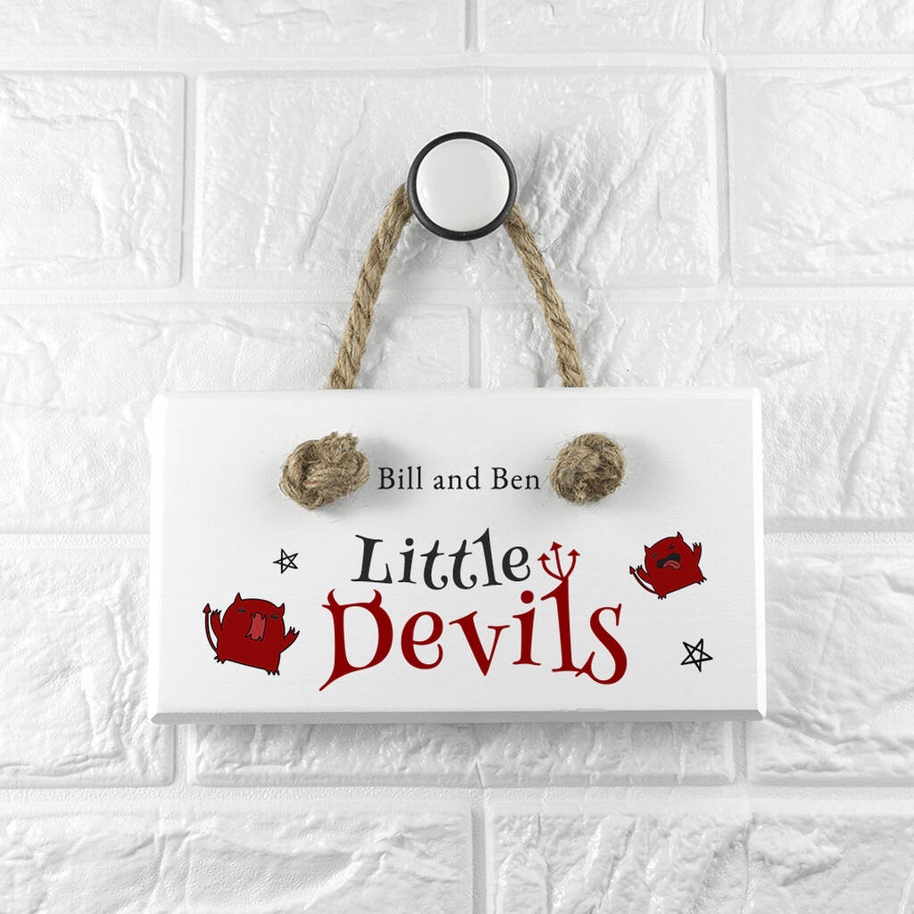 Personalised Halloween Little Devils Sign, 1 of 6