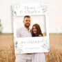 Blue Floral Engagement Party Selfie Frame And Sign, thumbnail 3 of 6