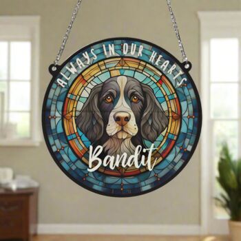 Springer Spaniel Black And White Memorial Suncatcher, 6 of 6