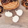 Set Of Three White Pumpkin Tea Light Candles, thumbnail 2 of 10