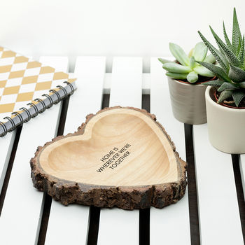 Personalised Carved Wooden Heart Dish, 4 of 4