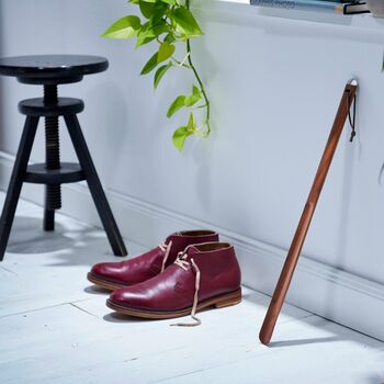 Shoe Horn Walnut Wood And Stainless Steel Length 59cm, 2 of 5
