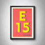 E15 Newham London Typography Postcode Print, thumbnail 5 of 10