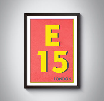 E15 Newham London Typography Postcode Print, 5 of 10