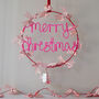 Merry Christmas Satin Bow Light Up Wreath | Handmade Holiday Decoration, thumbnail 3 of 5