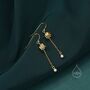 Sterling Silver Lily Of The Valley With Dangle Pearl Dangle Earrings, thumbnail 3 of 10